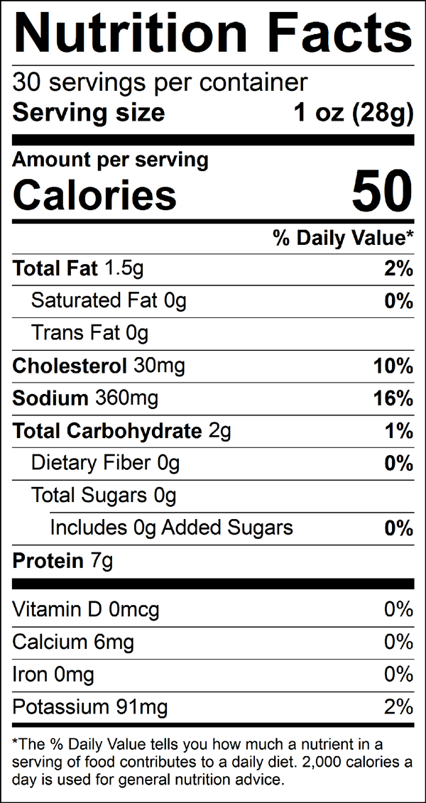 Thrushwood Farms Buffalo Chicken Stick Nutrition